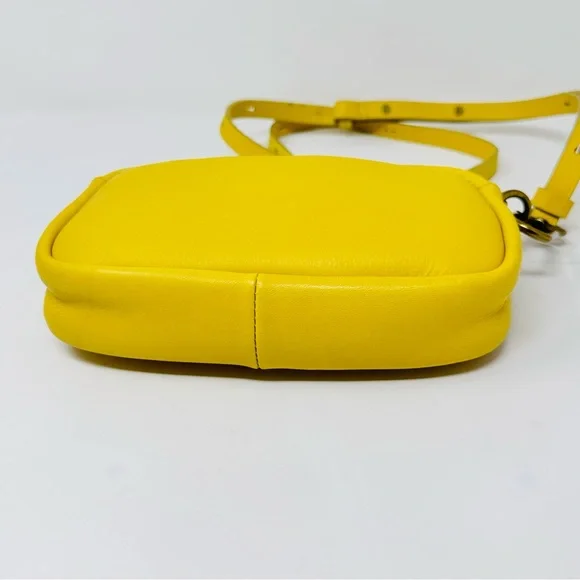 Madewell mini The Leather Carabiner Crossbody Bag In Gilded Chartreuse - Picture 3 of 6